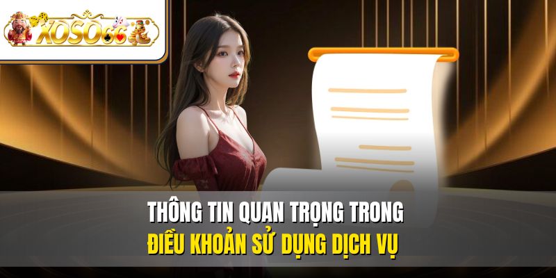Điều Khoản Sử Dụng 2 Thông tin quan trọng trong điều khoản sử dụng dịch vụ